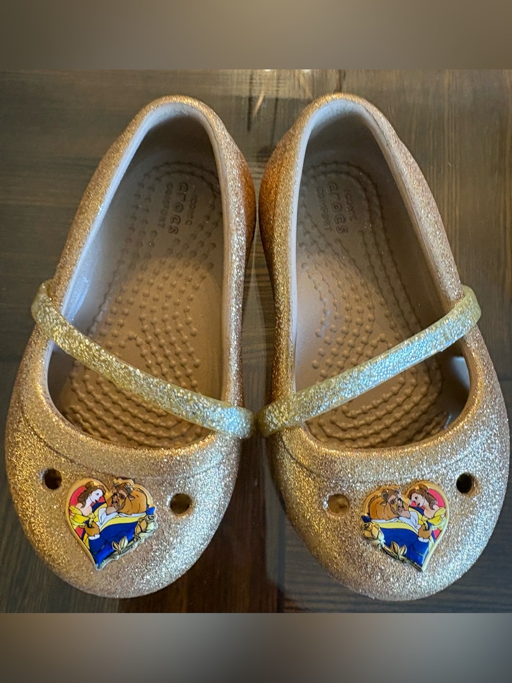CROCS DISNEY Beauty And The Beast, Gold CLASSIC CLOG SZ 5